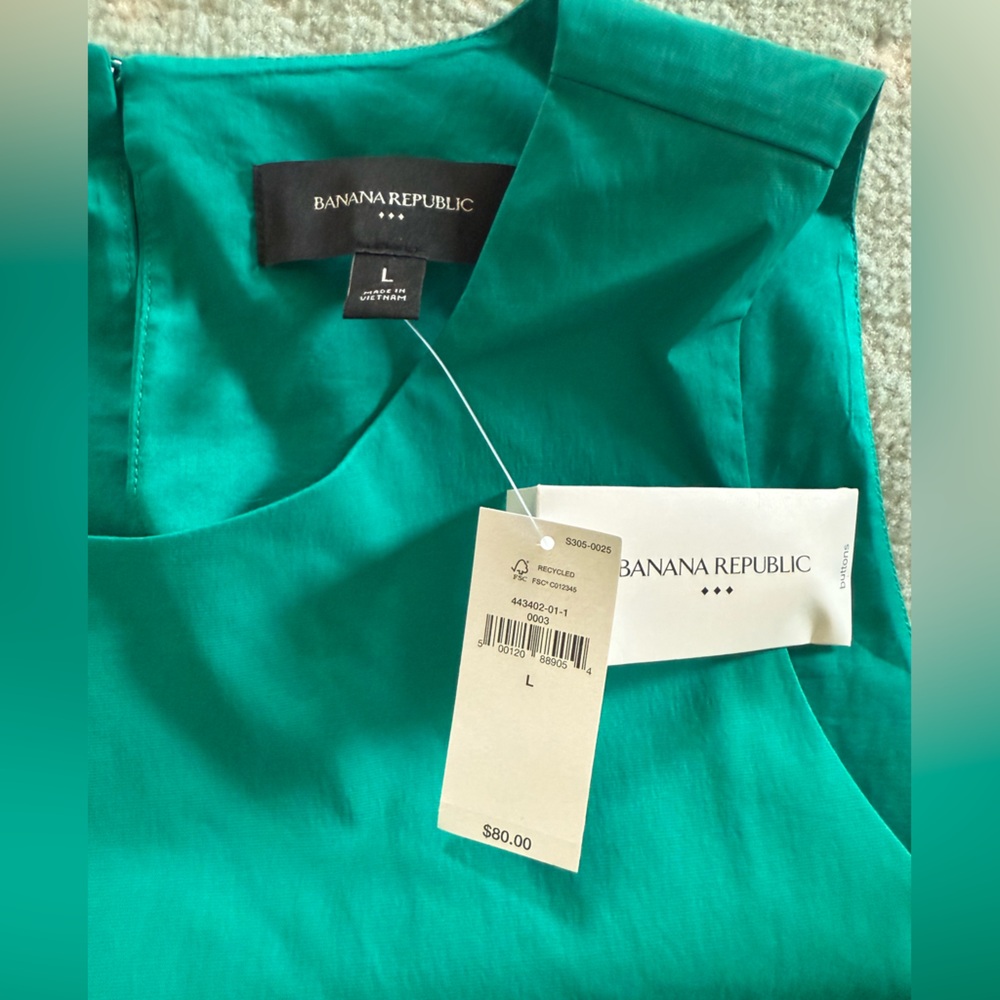 Banana Republic Women's Vibrant Teal bubble tank top - Picture 2 of 2